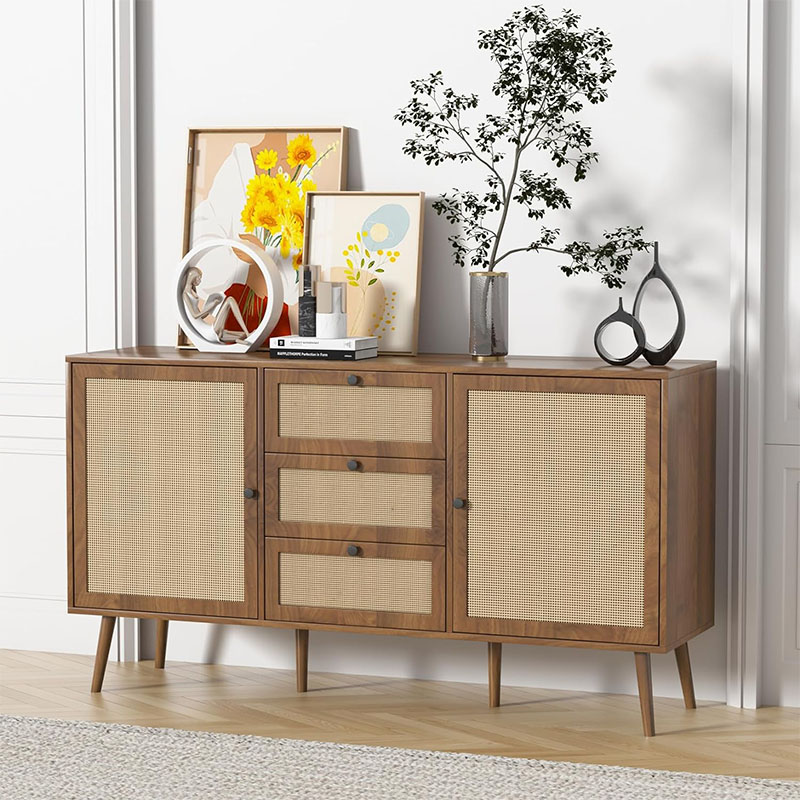 Rattan sideboard self service cabinet Bohemian style rattan storage cabinet