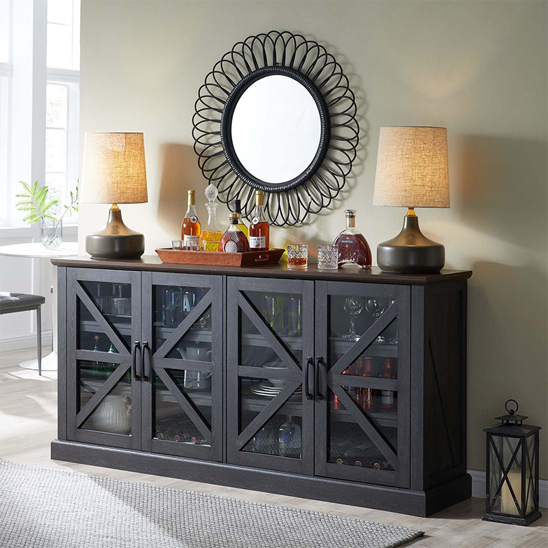 Wood Sideboard Farmhouse Buffet Cabinet with Storage