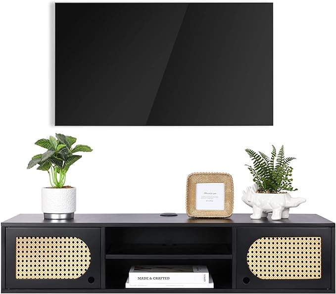 Floating TV Stand Wall Mounted, TV Cabinet Under TV Shelf, Floating Wall Shelf, 39 inch