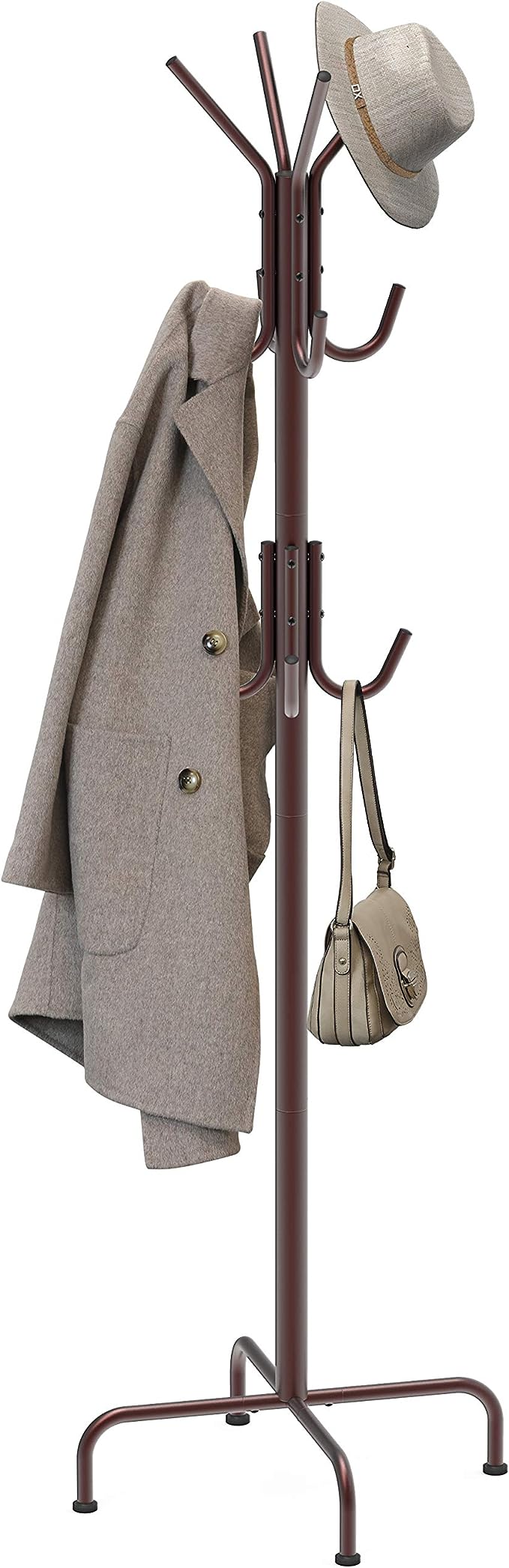 Standing Coat and Hat Hanger Organizer, Bronze