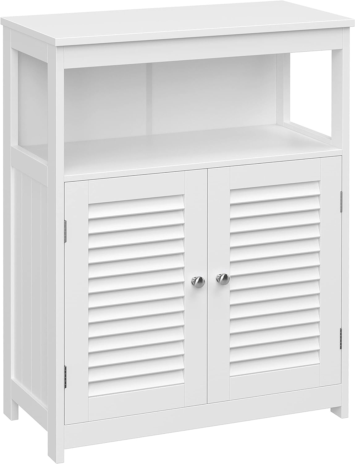 Bathroom Floor Cabinet, Bathroom Storage Cabinet, Freestanding, with Double Shutter Doors and Adjustable Shelf, for Bathroom, Living room, Entryway, Kitchen, White